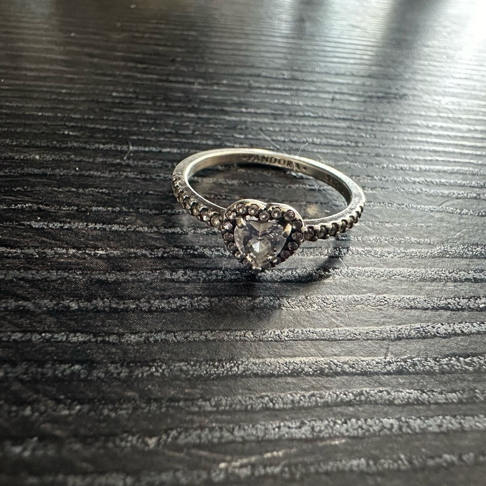 Silver Heart Pandora Ring